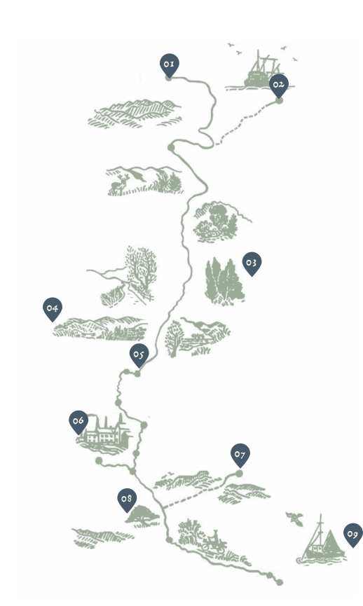 Homepage 20 Map highlighting the main activities near The Sanderling Resort, with green color accents.